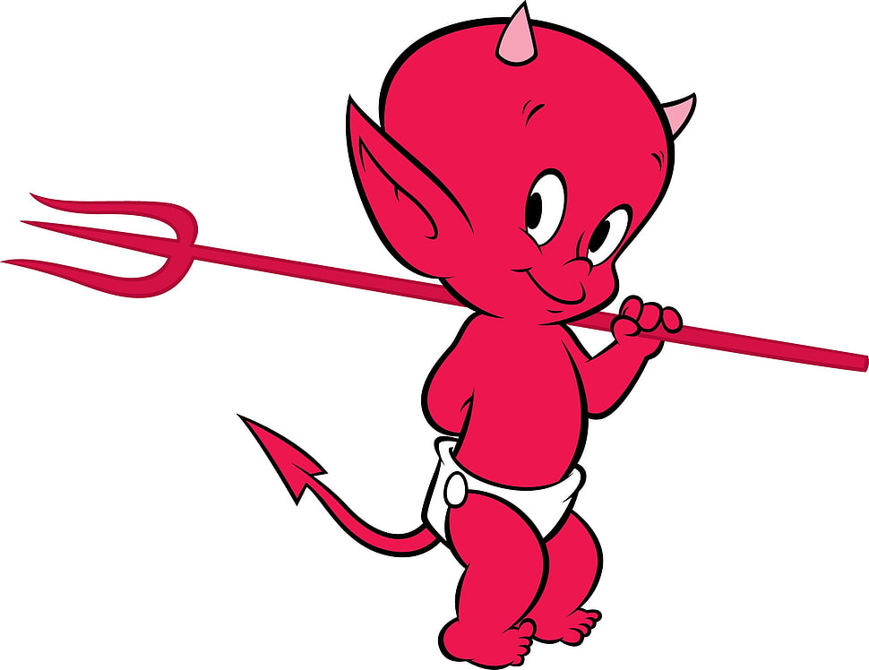 toddler devil illustration, red devil HD wallpaper