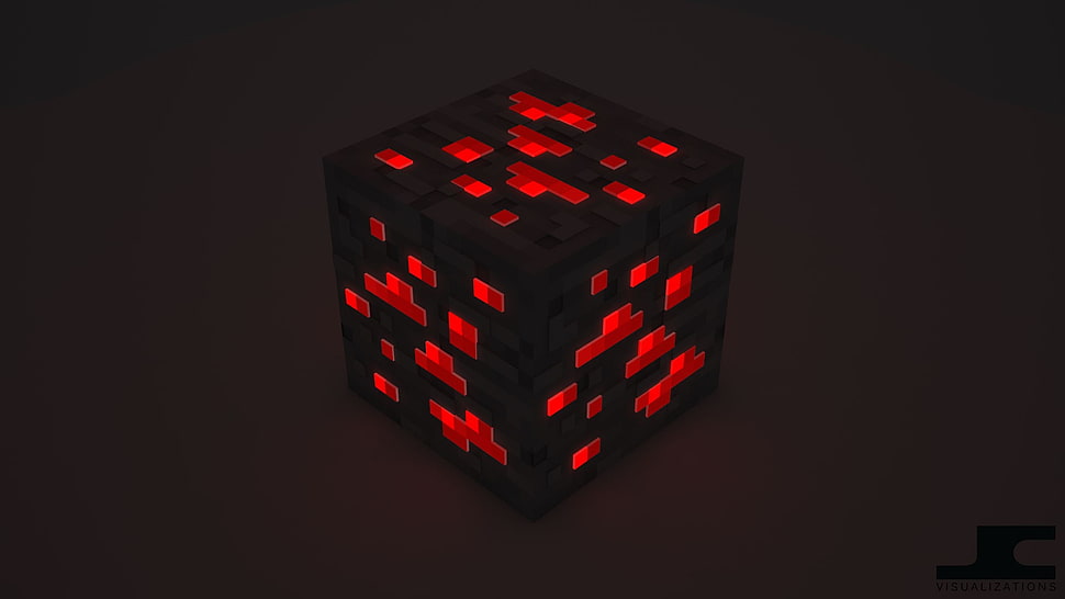 black and red Minecraft box wallpaper, Minecraft, cube HD wallpaper