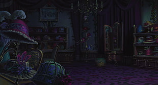 chandelier, vanity mirror, and sideboard painting, Studio Ghibli, Howl's Moving Castle, anime