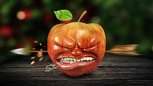 Honeycrisp apple shot with arrow HD wallpaper