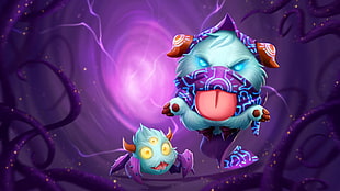 two monster characters, League of Legends, Malzahar, Poro