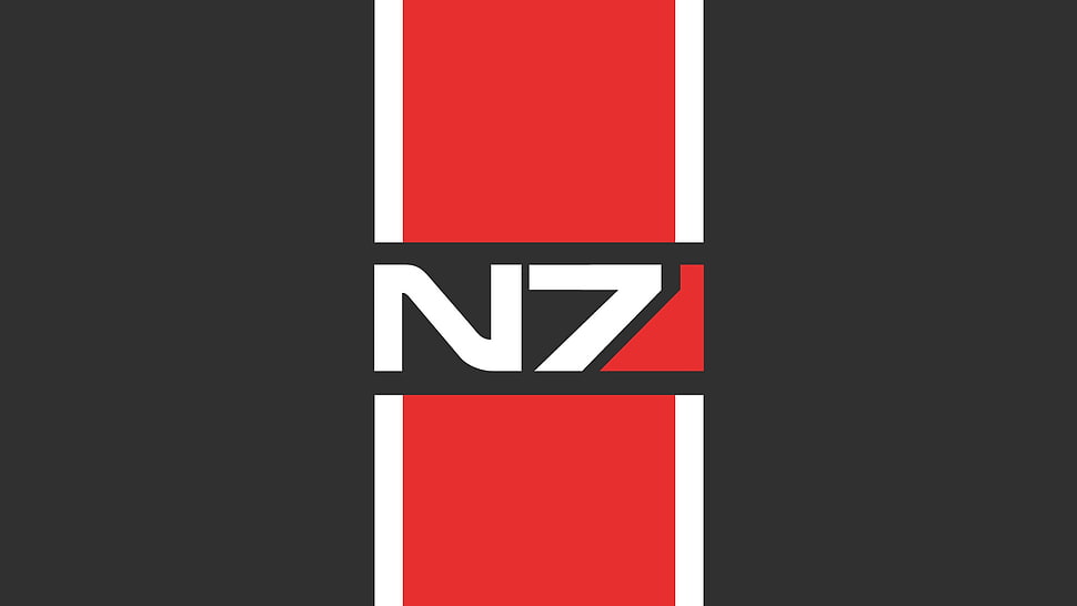 white and red N7 logo HD wallpaper