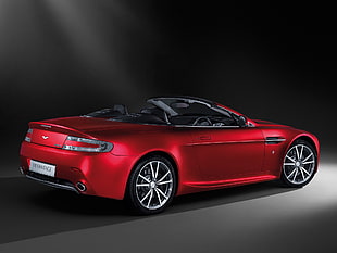red convertible coupe HD wallpaper