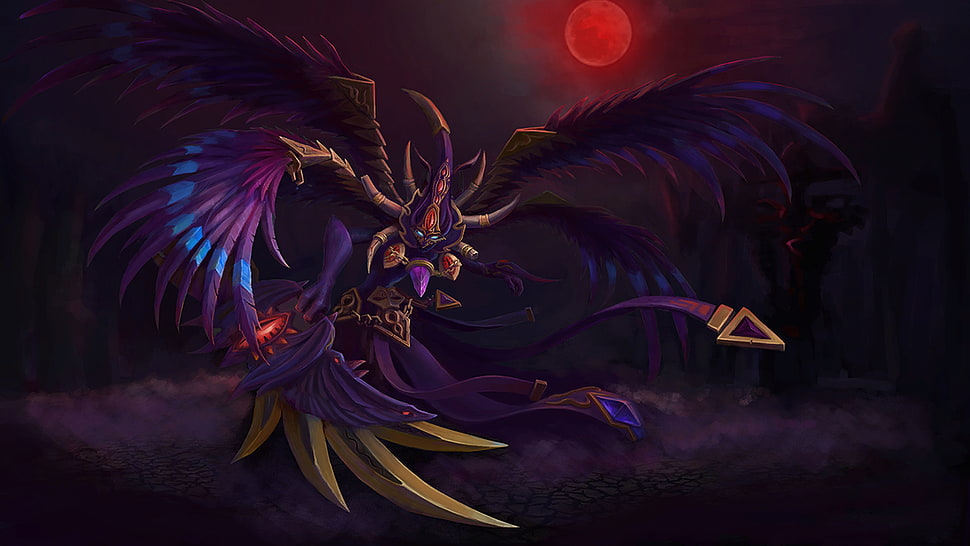 purple and gold-colored character digital wallpaper, Dota 2, Loading screen HD wallpaper