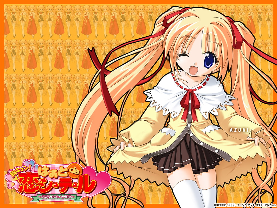 yellow-haired animated girl illustration HD wallpaper
