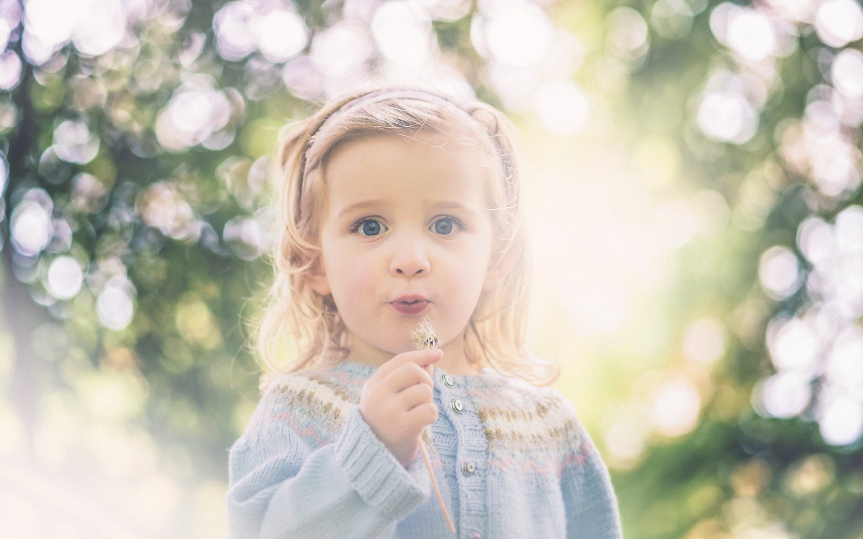 girl in knitted cardigan