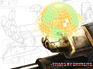 yellow and green table lamp, Transformers, Megatron, robot, the transformers