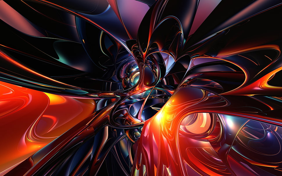 red, blue, and black abstract digital wallpaper HD wallpaper