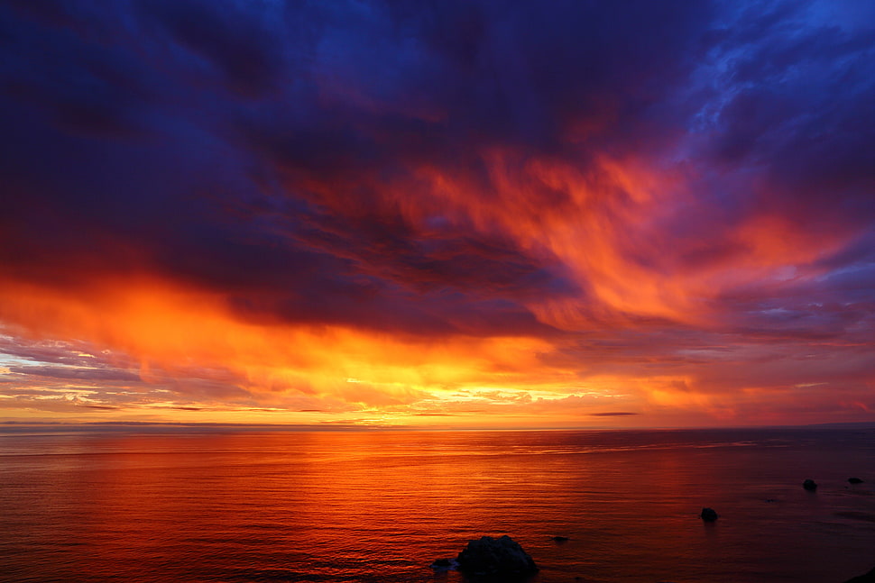 red and black abstract painting, sunset, sky HD wallpaper