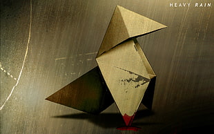 brown heavy rain 3D origami HD wallpaper