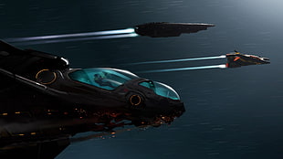 three assorted space ships digital art, Elite: Dangerous, spaceship
