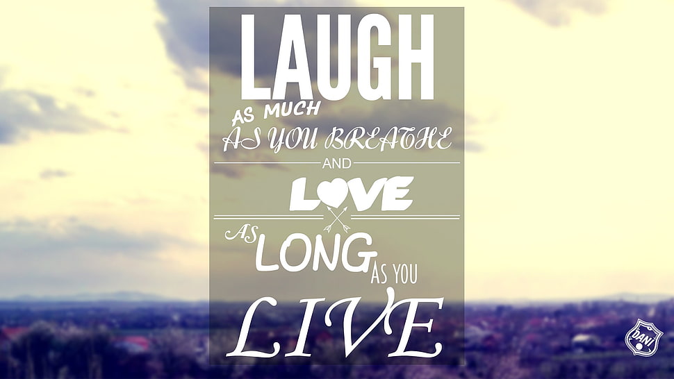 Laugh Love Long Live text HD wallpaper