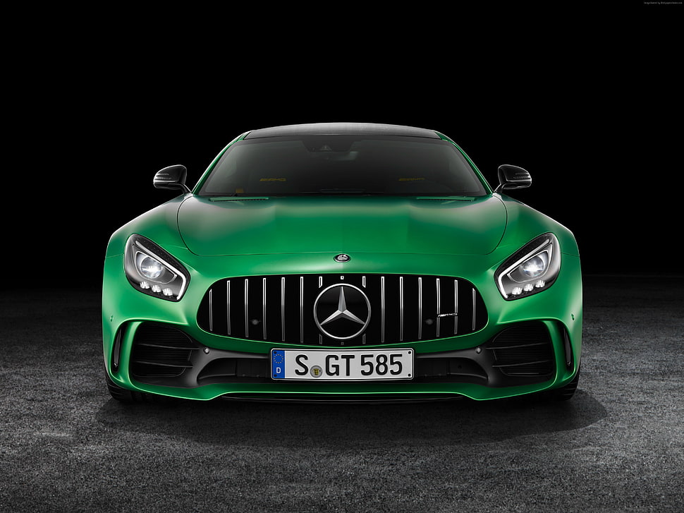 green Mercedes-Benz sports car HD wallpaper