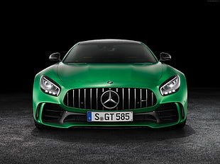 green Mercedes-Benz sports car HD wallpaper
