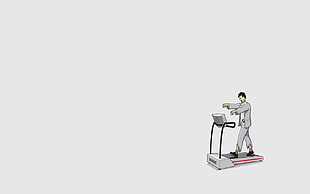 zombie in treadmill artwork, minimalism