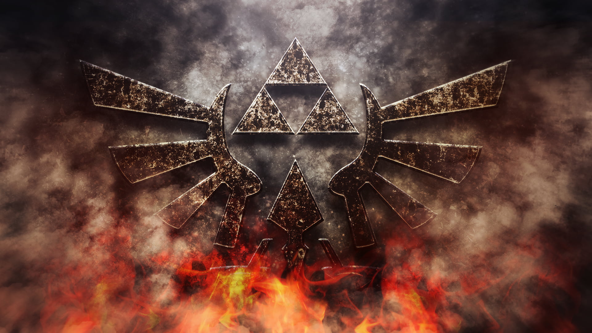 Triforce The Legend Of Zelda Logo With Fire Illustration Hd Images, Photos, Reviews