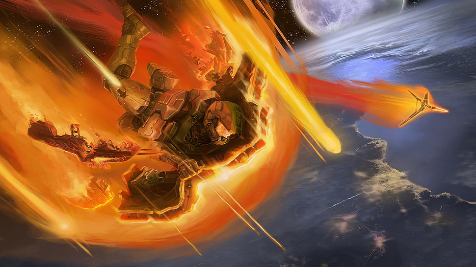 meteor illustration, Halo, video games HD wallpaper