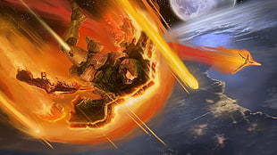 meteor illustration, Halo, video games