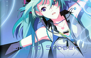 teal haired woman anime character