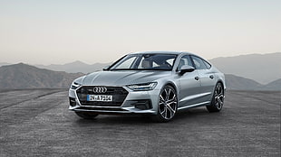 silver Audi A7 on road