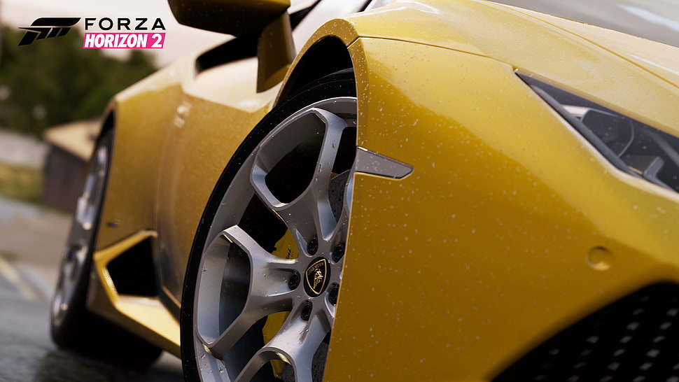 selective focus photography of yellow Forza Horizon 2 HD wallpaper