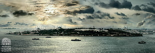 landscape photography of city surrounded by body of water, mosque, Istanbul, Turkey, Bosphorus
