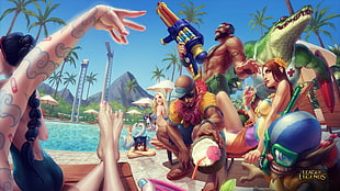 League of Legends Pool Party skins wallpaper HD wallpaper