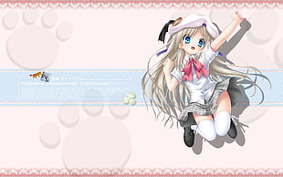 anime girl wearing school uniform digital wallpaper