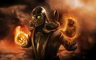 Mortal Kombat Scorpion artwork HD wallpaper