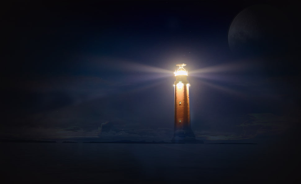 white Light House HD wallpaper