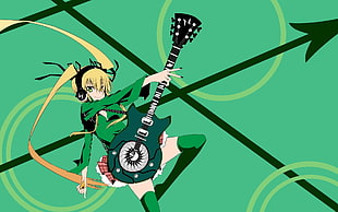 female animated character holding guitar