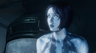 black-haired female character digital wallpaper, Halo, Cortana, video games
