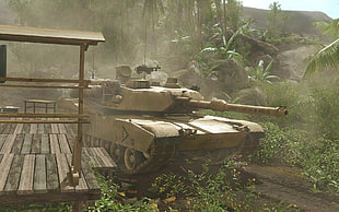 brown battle tank digital wallpaper, tank, video games, M1 Abrams, Crysis