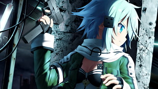 female anime character digital wallpaper, Asada Shino, Sword Art Online