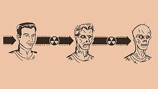 man to zombie illustration, video games, Fallout, artwork