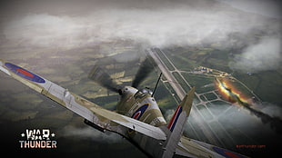 War Thunder game wallpaper, War Thunder, airplane, Gaijin Entertainment, spitfire