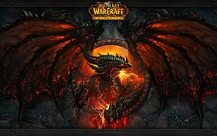 World of Warcraft wallpaper screenshot, dragon, World of Warcraft, World of Warcraft: Cataclysm, video games HD wallpaper
