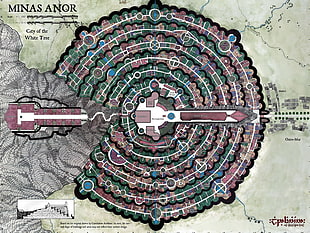 Minas Anor map, map, The Lord of the Rings