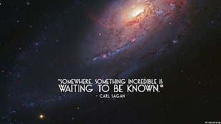 Waiting to be Known by Carl Sagan quote wallpaper, Carl Sagan, space, quote HD wallpaper