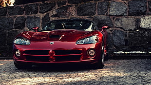 red coupe, Dodge, car, red cars, red HD wallpaper