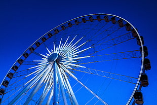 Ferris wheel under calm sky HD wallpaper