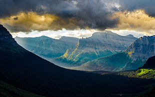 landscape photo of mountains, landscape, nature, mountain pass, Glacier National Park HD wallpaper