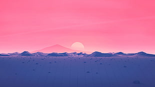 sunset over the horizon