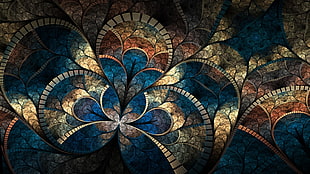 multicolored wall art, abstract, fractal