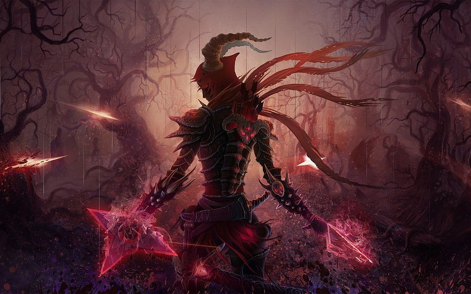 character with lightning sword digital wallpaper, fantasy art HD wallpaper