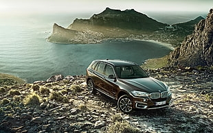brown BMW SUV HD wallpaper