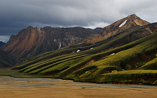 green mountains, landscape, nature, Iceland, Landmannalaugar  HD wallpaper