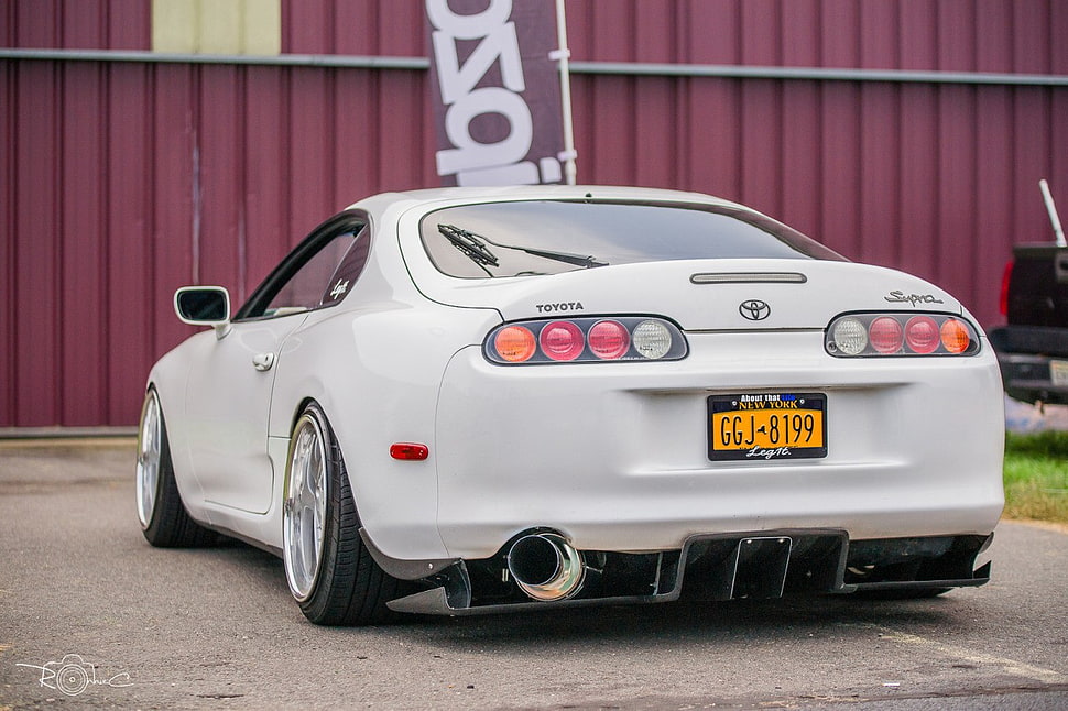 white Toyota Supra coupe, car, Toyota Supra MK4, Stance, JDM HD wallpaper