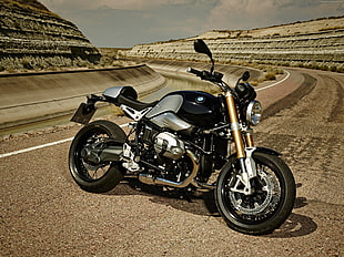 black and gray BMW sports touring motorcycle