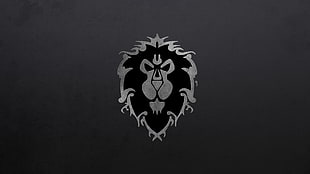 gray and black lion logo, World of Warcraft, logo, video games